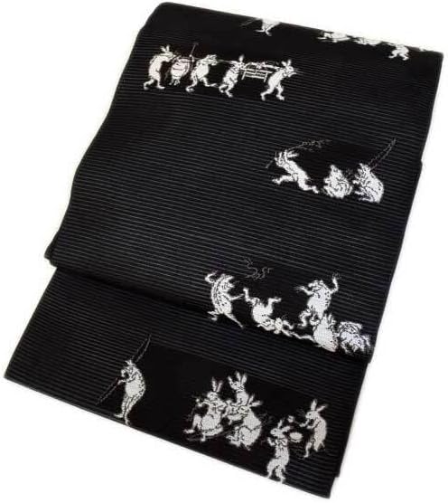 夏用 袋帯 西陣織 高級 正絹 仕立て上がり品 鳥獣戯画 袋帯]西陣織