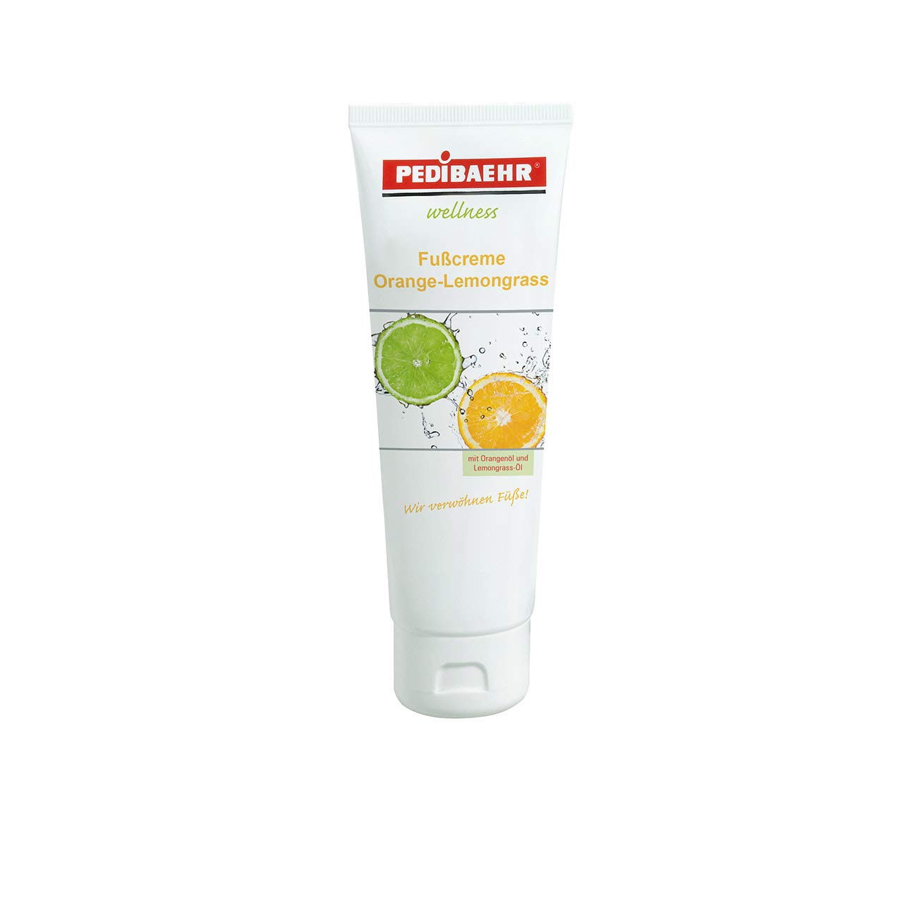 PediBaehr Fußcreme Orange Lemongrass, mit Orangenöl und Zitronengrasöl, 125 ml