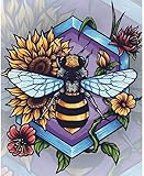 Lo que obtienes: 1 lienzo de pintura de diamante (flor de abeja), 1 kit de pintura de diamantes y 30 % más de diamantes que la cantidad real. Si tiene alguna pregunta sobre el producto, póngase en contacto con nosotros, 7 x 24 horas servicio al cliente por correo electrónico