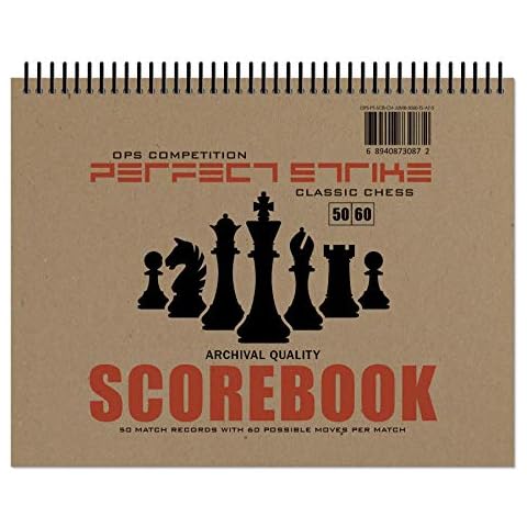 Perfect Strike Chess SCOREBOOK with Rules and Scoring Instructions. Heavy Duty. Archival Quality. Great for Practice and Competition. (8.5" x 11") (1) Cover