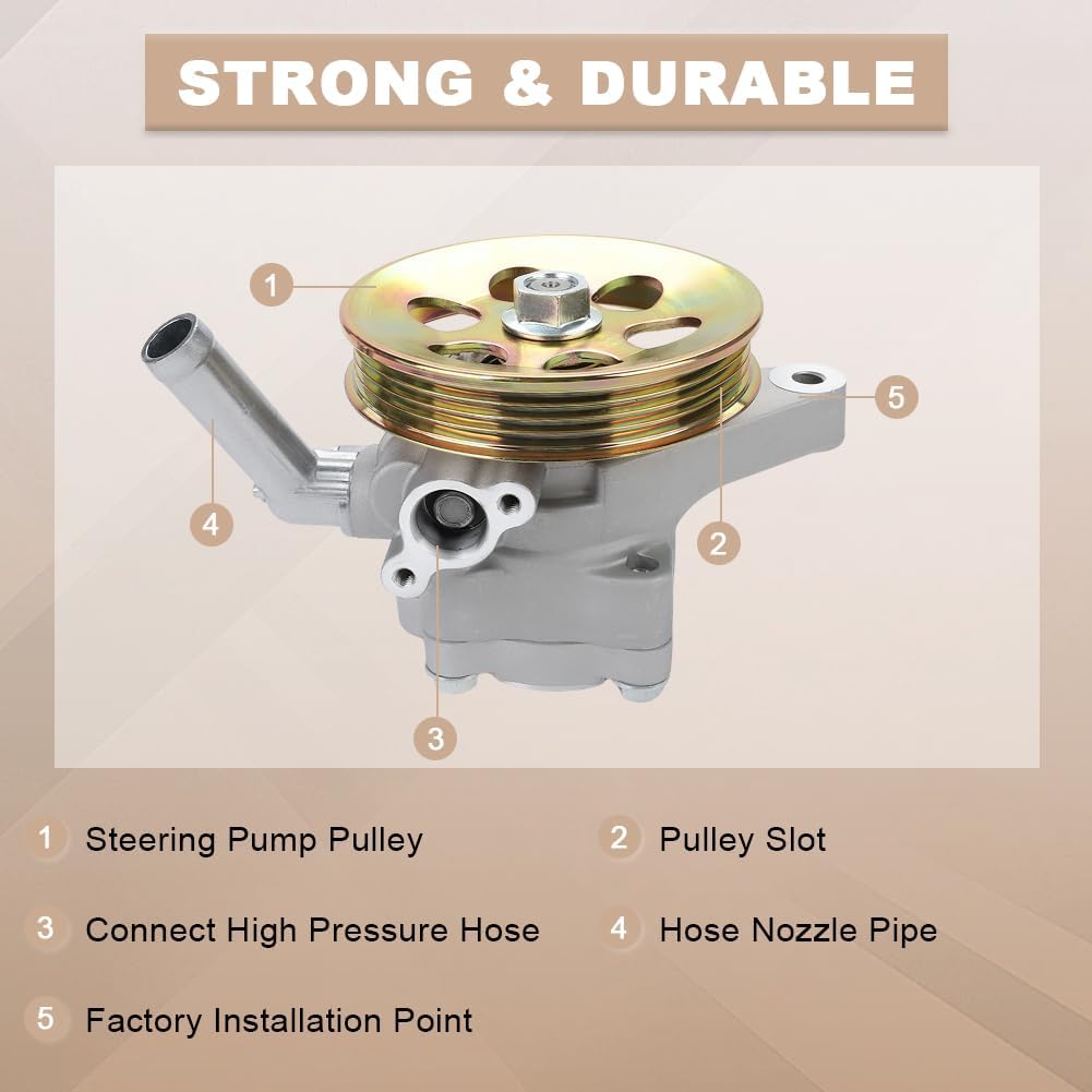 Power Steering Pump with Pulley Compatible with 1998-2002 Honda Accord V6 3.0L, 1999-2004 Odyssey V6 3.5L Replacement for 21-5993 56110P8CA01 56110P8FA01 56110P8FA02 56110P8A003