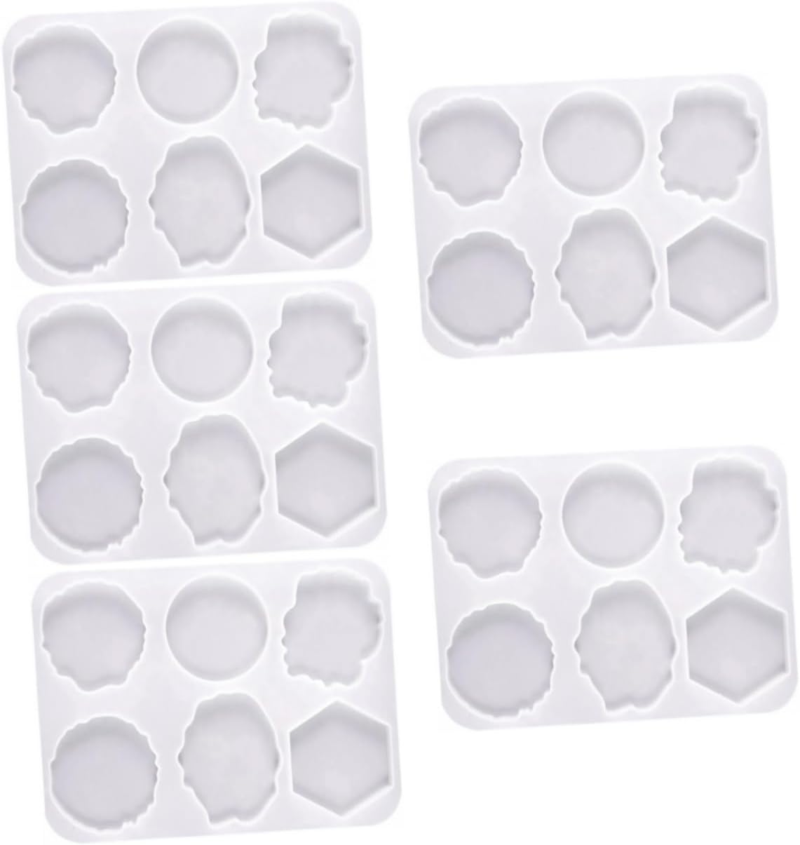 5pcs 6 Silicone Molds Phone Grip Base Mold Silicone Resin Phone Molds Epoxy Resin Mobile Stand Phone Holder Stencils for Crafts Silicone Die White Casting Cartoon