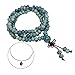 CAT EYE JEWELS 108 Buddhist Prayer Beads Porcelain Meditation Mala Beads Bracelet Necklace Ocean Green Blue