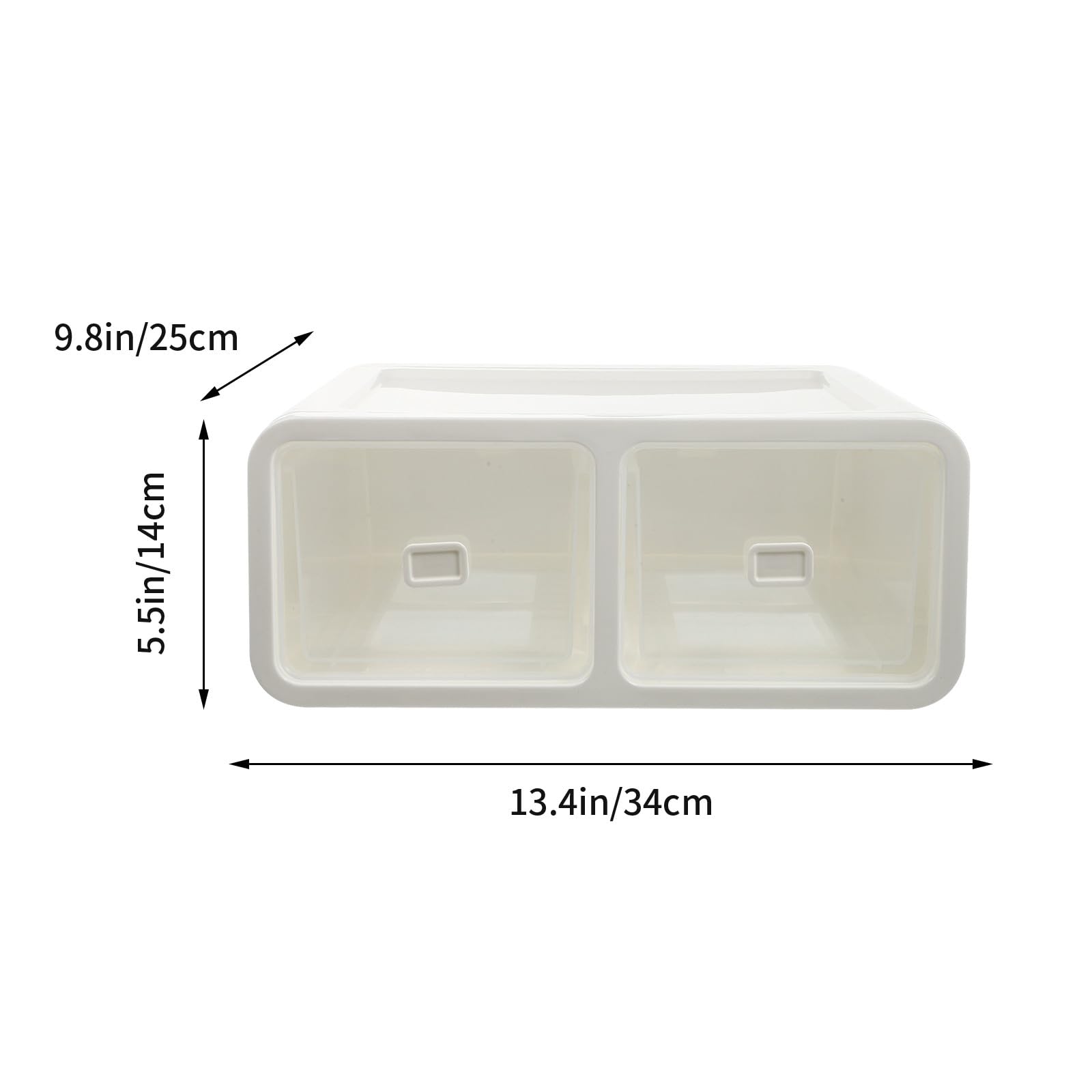 Boîte de Rangement en Pp à 2 Compartiments Tiroir Blanche Pratique et Commode pour Organiser L'armoire pour-vêtements et Chaussettes Chez Soi