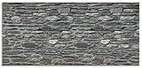 ARTLAND Spritzschutz Küche aus Alu für Herd Spüle 120x55 cm (BxH) Küchenrückwand mit Motiv Steinwand Schiefer Steinoptik Mauer Stein Grau J5PG