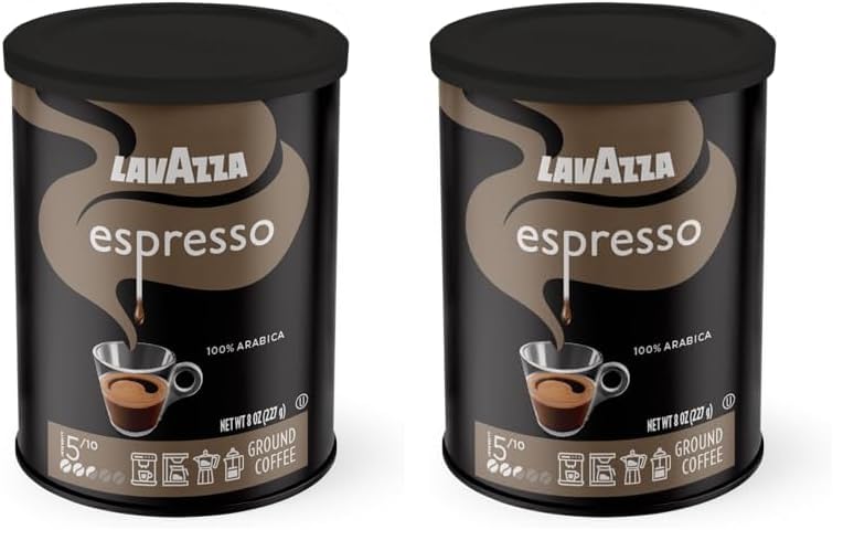 Image of Lavazza Espresso Ground Coffee Blend, Medium Roast, 8-Oz Cans, Pack of 8 (Packaging May Vary) Premium Blend, Value Pack, Non-GMO, 100% Arabica, Rich-bodied