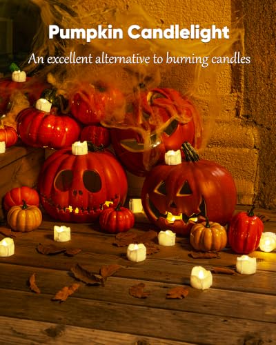 Image of Homemory 24-Pack Battery Tea Lights with Timer Built in, Auto-On 6H Daily