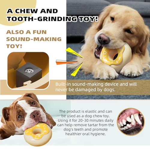 Juguete Mordedor Donut Sonoro para Perros Mediano y Grande miniatura 4
