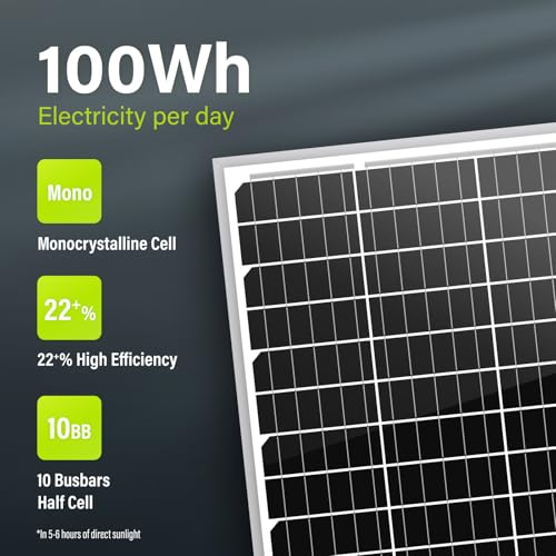 Newpowa 20W 12V Solar Panel Monocrystalline PV Module Designed for 12V Off Grid System RV, Boat, Camper, Trailer, Gate Opener