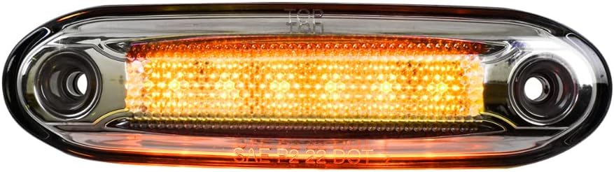 GG Grand General 77590 5-1/8 inch Rectangular Amber 6 LED Side Marker with Amber 6 LED Under Glow Effect