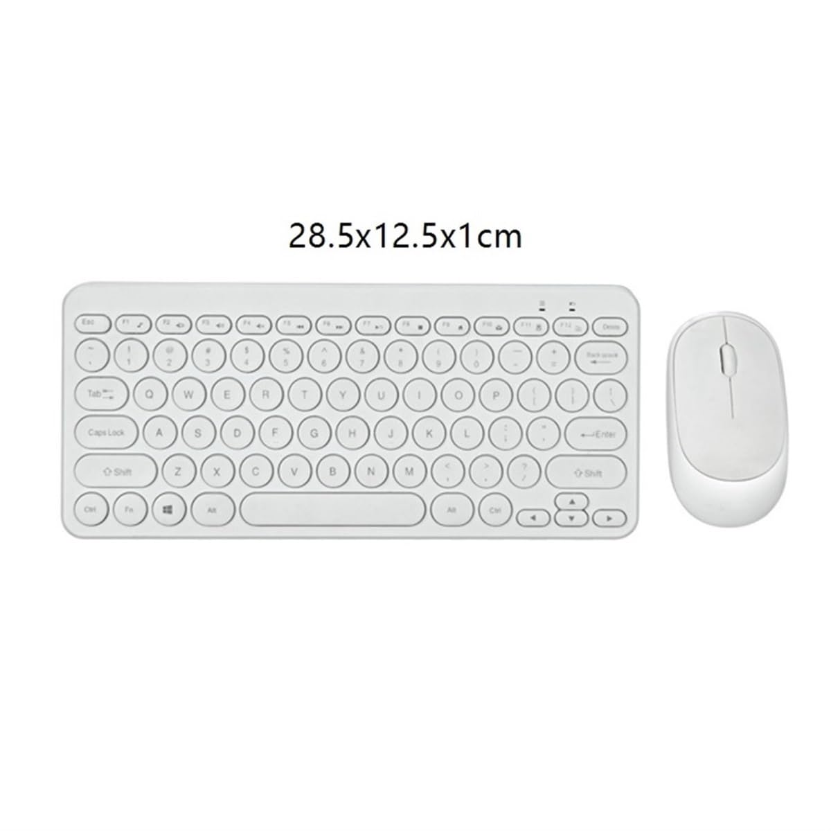 Tastiera E Mouse Pulsanti Muti Rotondi Retrò Combinati Tastiera E Mouse For Ufficio Aziendale Set(White)