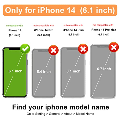 Vaburs Compatible with iPhone 14 Case Wallet with Card Holder,Embossed Butterfly Pattern PU Leather Double Buttons Flip Protective Shockproof Cover for Magnetic Car Mount 6.1 Inch (Green)