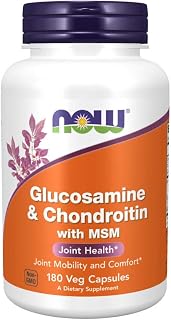 Suplementos NOW, glucosamina e condroitina com MSM, saúde das articulações, mobilidade e conforto*, 180 cápsulas veganas