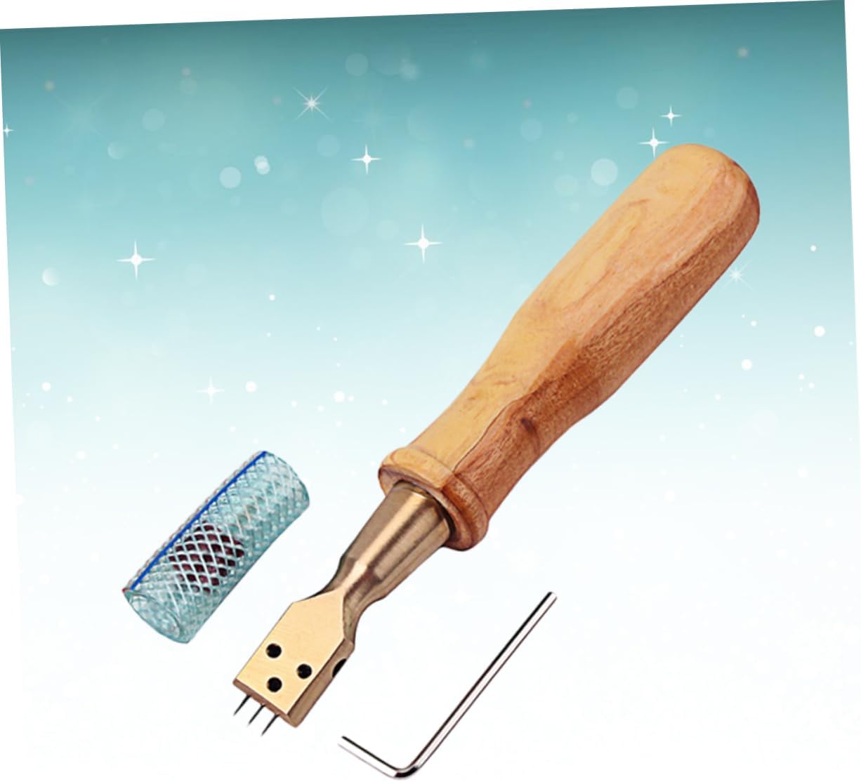 1Set Bent Head Piano Hammer Tool Needle Piano Tuning Accessories with Hardwood Handle for DIY Piano Maintenance and Repair