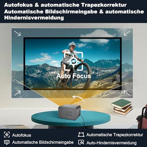 【Elektrische focus/trapeziumcorrectie】 Hipppus Mini Smart Beamer 4K Android projector 1080p Full HD thuisbioscoop WiFi 6 Bluetooth video minibeamer mobiele telefoon compatibel met smartphone/Fire - Image 5