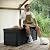 YITAHOME 120 Gallon Large Outdoor Storage Deck Box, Waterproof Cushion Storage Bench with Lockable Lid for Patio, Pool Supplies, Garden Tools, Resin, Black