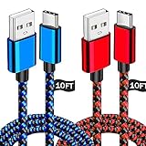 USB Type C Charger Cable,10FT 2Pack Fast Charging Cable Long Charging Cord Compatible with Samsung Galaxy S20 S10e S10 S9 S8 A01 A11 A21 A32 A42 A51 A71 A80 A81 Note 9 LG Stylo 6 V60 V50 G8X G8