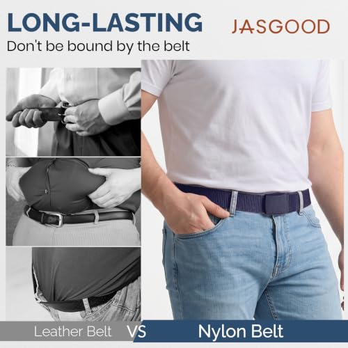 Image of JASGOOD Nylon Canvas Breathable Military Tactical Men Waist Belt With Plastic Buckle