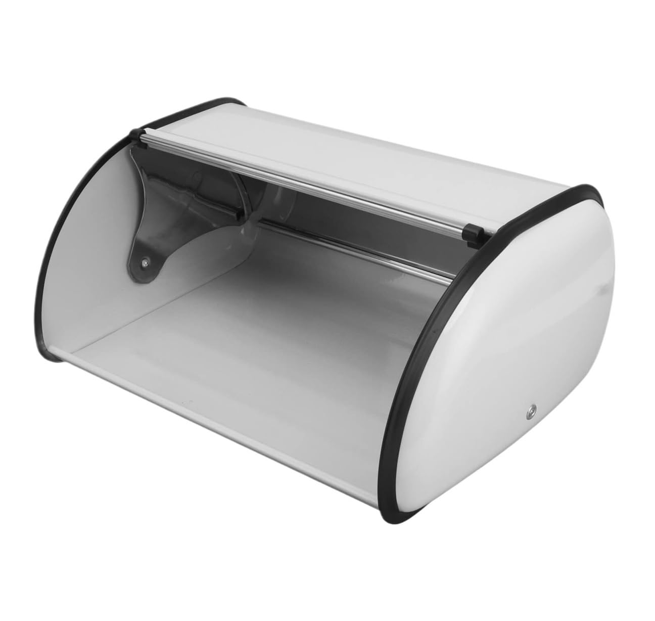 Pojemnik Do Przechowywania Chleba Duży Metalowy Pojemnik Na Chleb Z Pokrywką Typu Roll-top, Wielofunkcyjny, Polerowany Na Lustro Pojemnik Do Przechowywania Chlebak Na Pieczywo(White)