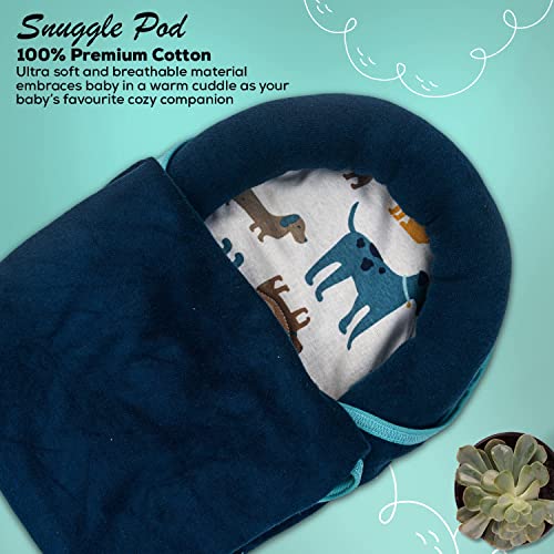 Image of BAYBEE Baby Swaddle Wrap for New Born | Adjustable Swaddle for New Born Baby | 100% Cotton Baby Wrapper Newborn Blanket for Sleep Sack 0-6 Months Babies (Dark Blue)
