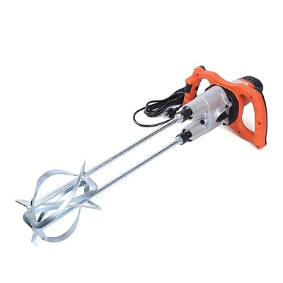 BFDIEEM 1800W Electric Mortar Mixer,Electric Double Agitators Concrete Cement Mixer Machine with Adjustable Speed Grout Mud Mortar Stirrer Drill Paint Mixer Stirring Tool AC 110V
