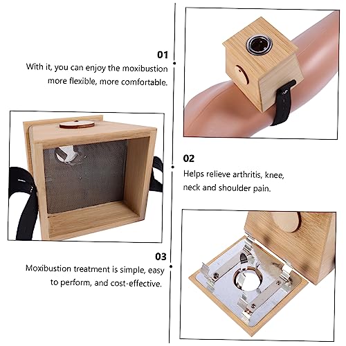 Caja portátil de moxibustión de bambú Ipetboom, herramienta de terapia para alivio del dolor articular, uso doméstico y salud del bazo y estómago miniatura 7