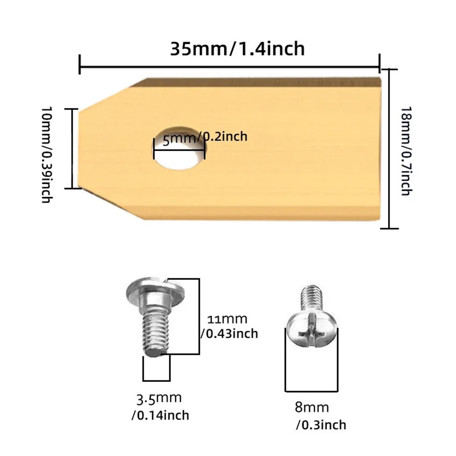30 Lame For Tosaerba Da 35,8 X 18,5 X 0,65 Mm.