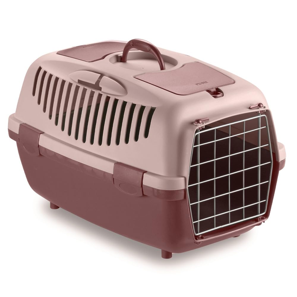 Trasportino Gulliver per cani e gatti con porta in metallo omologato per treno auto aereo cm 61 x 40 x 38 h (con vano portaoggetti) Blu Acciaio