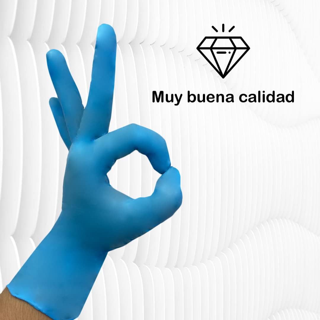 MUNTRADE Guantes Desechables de Vinilo 1000 Unidades | Azul | Talla S