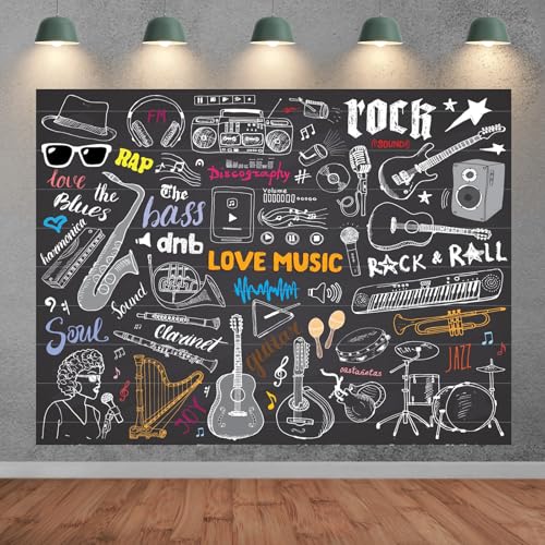 Fondo musical estampado 7x5 pies para fotografía miniatura 2