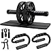 Fostoy Set de Ejercitar Rodillo Abdominales, 5 en 1 Rueda de Abdominales Ab Wheel Roller con Push Up Bars, Cuerda para Saltar & Rodilla Mat para Entrenamiento en Casa Ejercicios Fitness