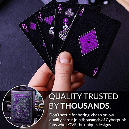 Cyberpunk Purple Playing Cards - Image 3