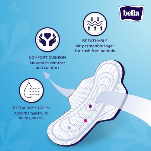 Bella Classic Maxi Softi Pads For Women|Sanitary Napkins|For Sensitive Skin|28 Cm Long|With Wings|Breathable|Extra Protective Zone|For Rash Free Period|Comfort Cussion|Pack Of... - Image 4