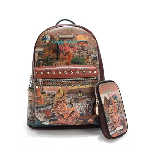 Bolsas, Luggage Nicole Lee Mochila estampada para laptop con puerto USB y bolsita extra SS24