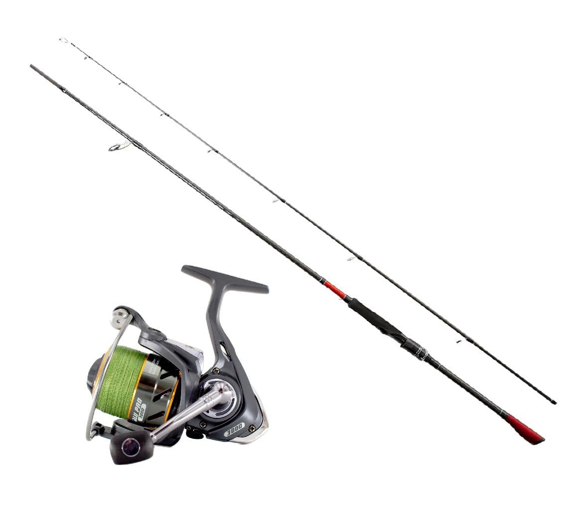 Zander Spinncombo CoroSpin 2,40m 10–40g + Alu Pro 3000 CO inkl. geflochtener Schnur – Raubfisch Angelset