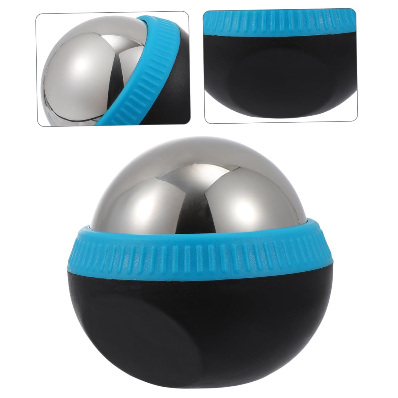 Edelstahl Massageball 1 Stück Blau mit 360-grad Rotation