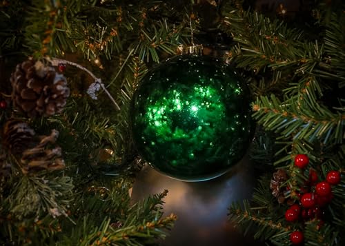 Image of Christmas Ball Ornaments Set, 8 Inch, 6 Inch Large, Extra-Large Giant Hanging (SPN Decor) (Green Shiny b, 8 in (X-Large, Jumbo))