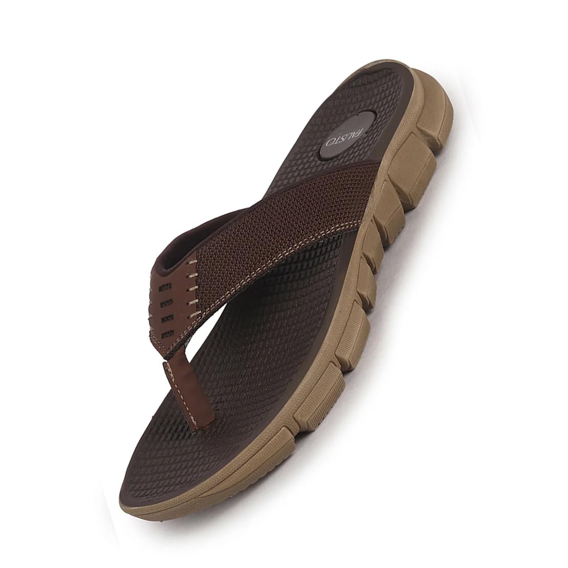 fausto Men Soft EVA Pad Insole Fabric T-Strap Beach Slippers | Waterproof Monsoon Featherlite Anti Skid EVA Sole Thong Slipper for Rainy Season-picture-29