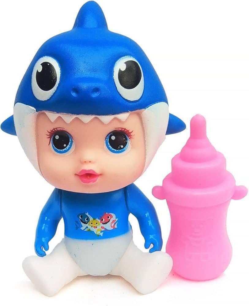 Baby Shark Doll Toy, Blue, with Milk Bottle, Cute Shark Costume Figure for Kids-image-36