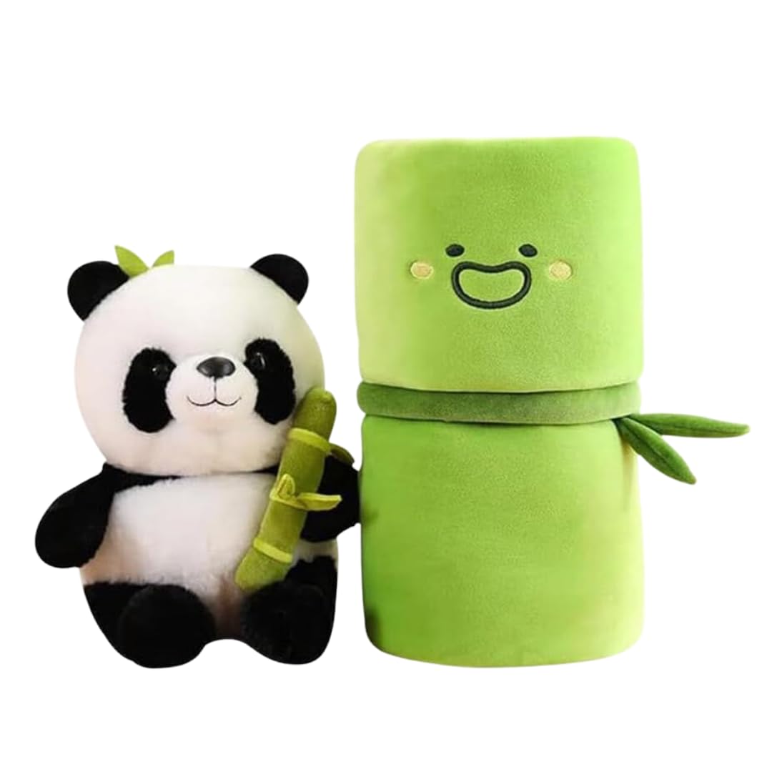 TechMax SolutionTechMax Solution Cute Big Panda Plush With Bamboo Toy, Soft Plush Pillow Toy Bear Plushies Doll Gifts for Kids Girls Boys