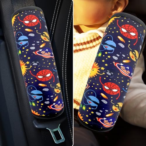 Image of Seat Belt Cover for Kids, Seat Belt Pad for Boys Girls, Car Seat Straps Shoulder Pads for Kids, Kid's Seat Belt Cushion, Shoulder Strap Pad, 1 Piece (Hero Planet)