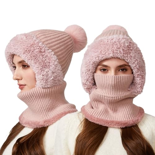 Bonnet écharpe gants femme doublure molleton thermique chaud pour le grand froid