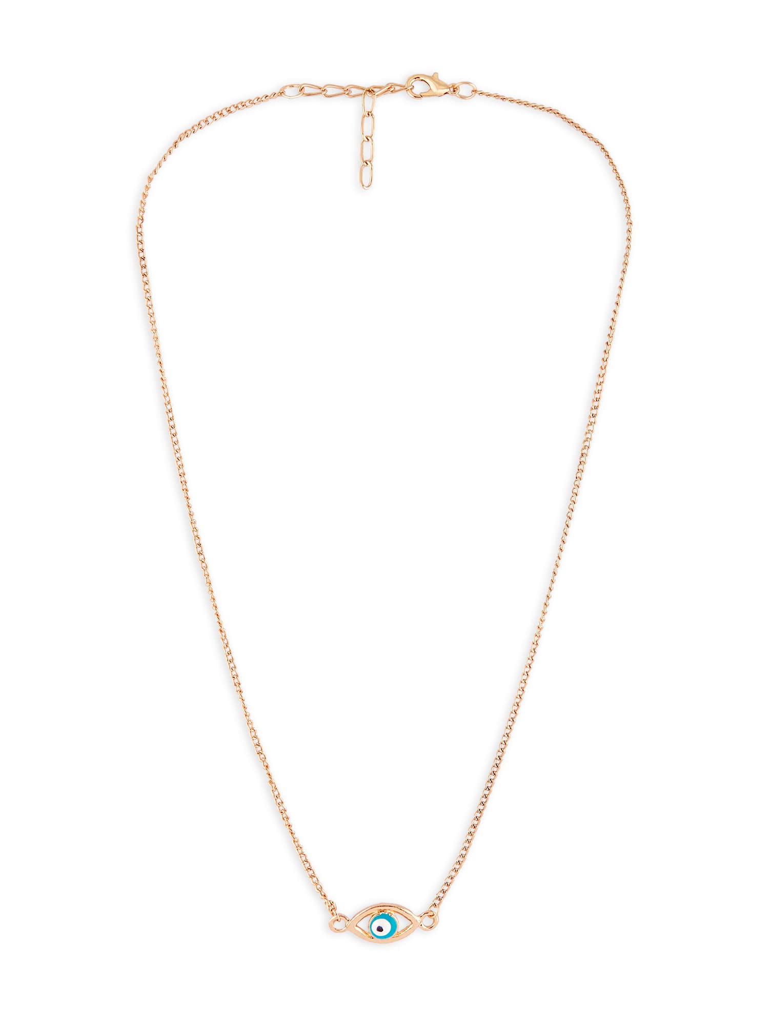 ZAVERI PEARLS Turquoise Blue & White Enamel Contemporary Evil Eye Pendant Chain For Women-ZPFK14507 (B0BCGLSPR6) Amazon Price History, Amazon Price Tracker