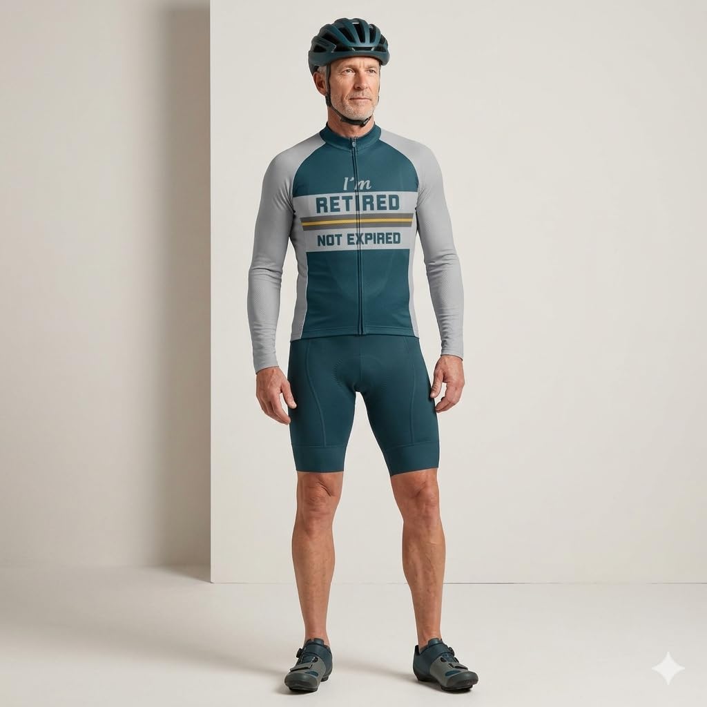 Cycling Jersey Men Long Sleeve Thermal Fleece Bike Jersey Bike Jacket Biking Shirts Full Zip with Pockets Bicycle Clothes
