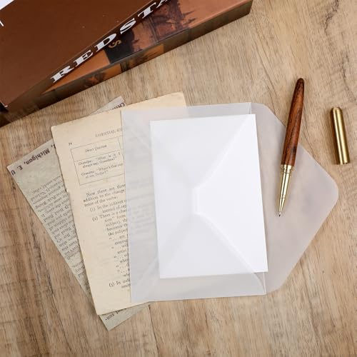 DIVINA VITAE - Envelopes de Vidro Translúcidos 70 Peças, Envelopes de Papel Avelino A7 para Convites