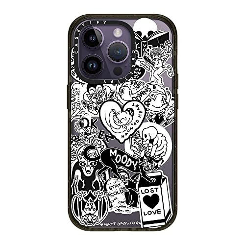 Coque iPhone 14 Pro Casetify Impact noire antichoc compatible MagSafe design Darling