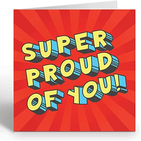 Proud of  You Card for Him or Her - Congratulations Card For Boys Or Girls With Yellow Envelope - Eco Friendly Card By Giggle Greetings® Cover