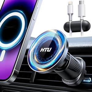 2024 BEST Magnetic Car Mount Vent【20 Strongest Magnets & Military-Grade Hook】360° Rotation Upgraded for MagSafe Phone Holder for iPhone 16 15 14 13 12【Patent & Safety Cert】, Non-Charging, Black