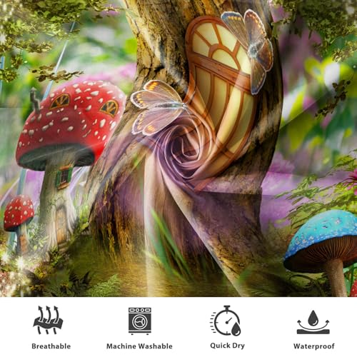 Rideau de douche imperméable motif forêt magique pour déco zen - 3