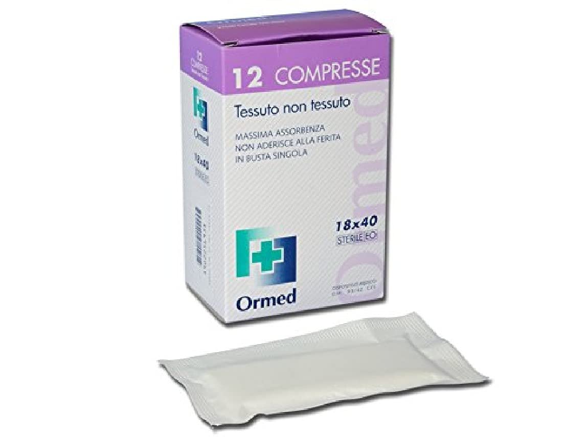 Ormed 35028- Garza TNT Sterile, 18 x 40 cm, Scatola da 12 Pezzi